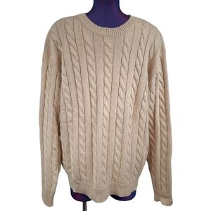 Alashan Cashmere‎ & Cotton Cream Cable Knit Sweater Size XL Men's